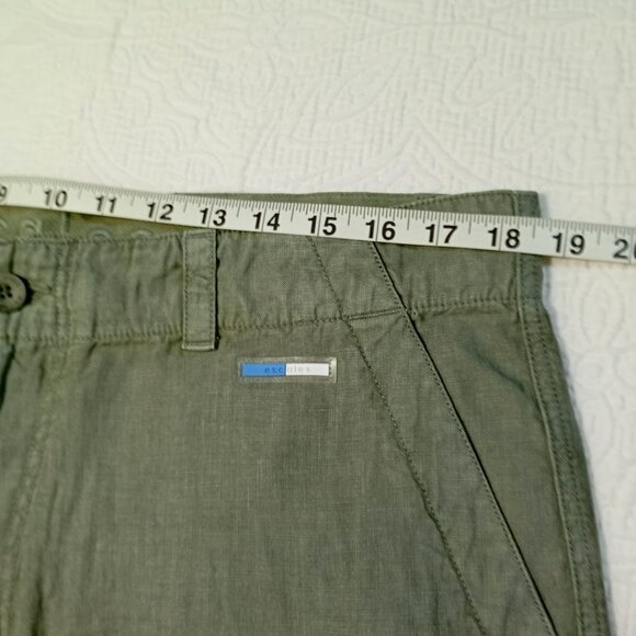 Escales Paris Casual Shorts Mens Olive Green 100% Linen Size 40 EU - Picture 10 of 13